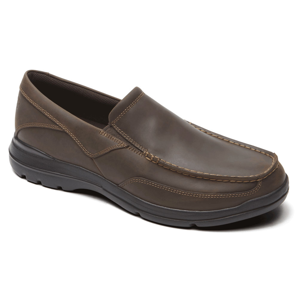 Rockport Slip-Ons Herre Mørke Brune - Junction Point - HSLC39401